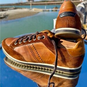 Magnanni Brown Sneakers with Smooth Leather and Perforated Detailing